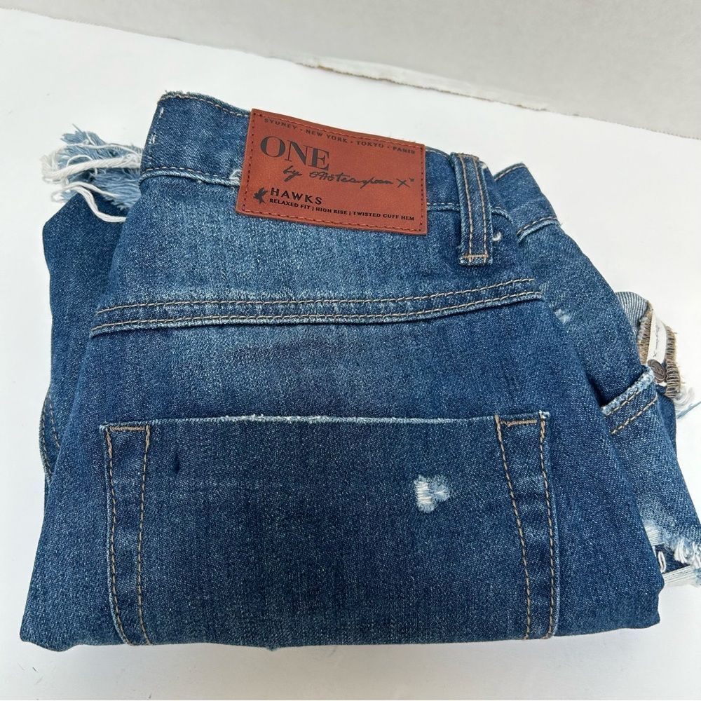 One x One Teaspoon Hawks Relaxed High Rise Twisted Cuff Hem Button Fly‎ size 26